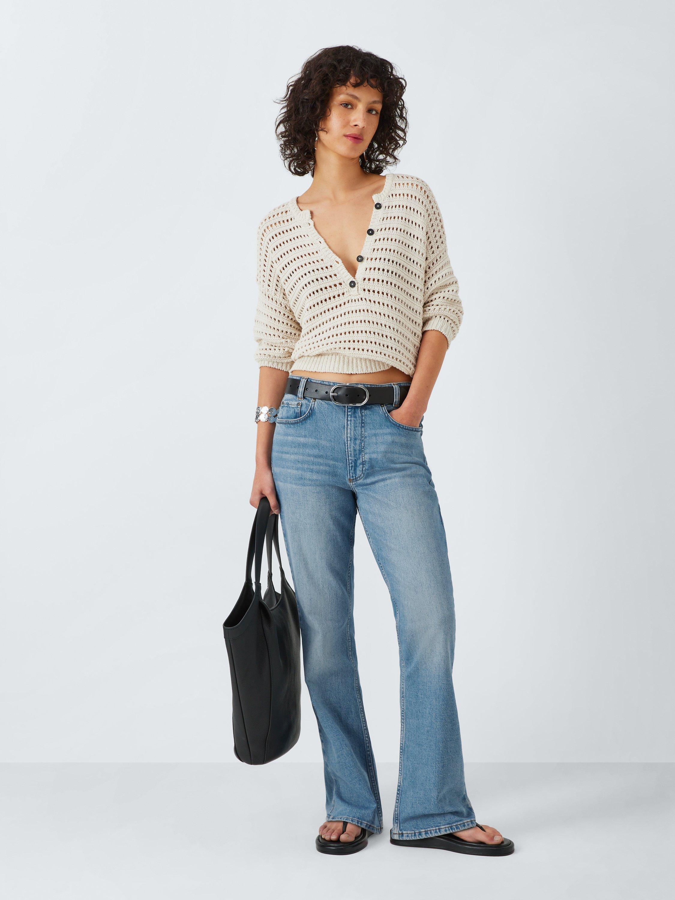 Product image 3 of 6, which shows AND/OR Sierra Slim Flare Organic Cotton Rich Jeans, Spring Blue, 26R
