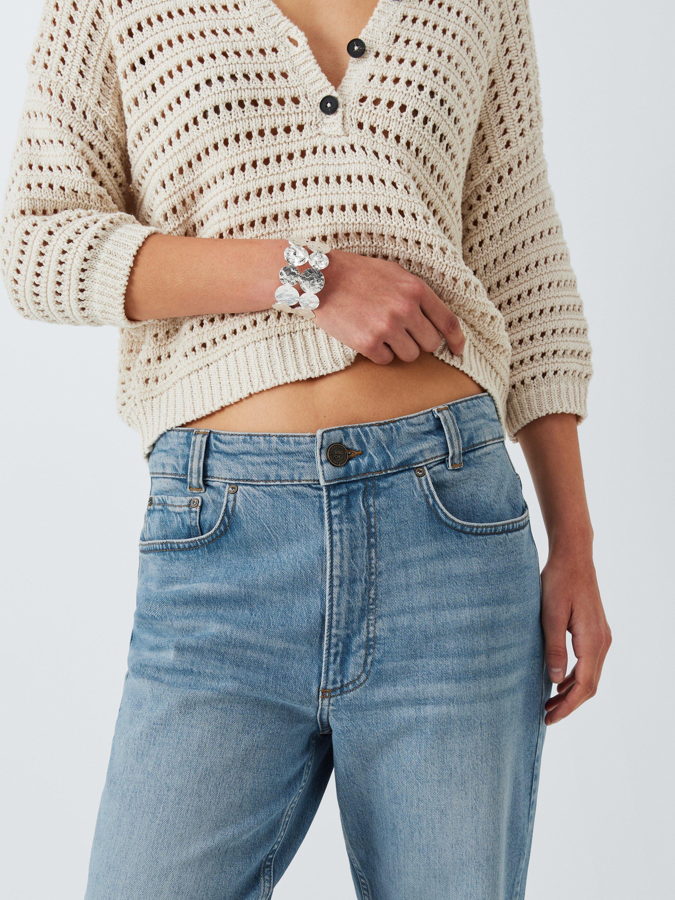 Product image 5 of 6, which shows AND/OR Sierra Slim Flare Organic Cotton Rich Jeans, Spring Blue, 26R