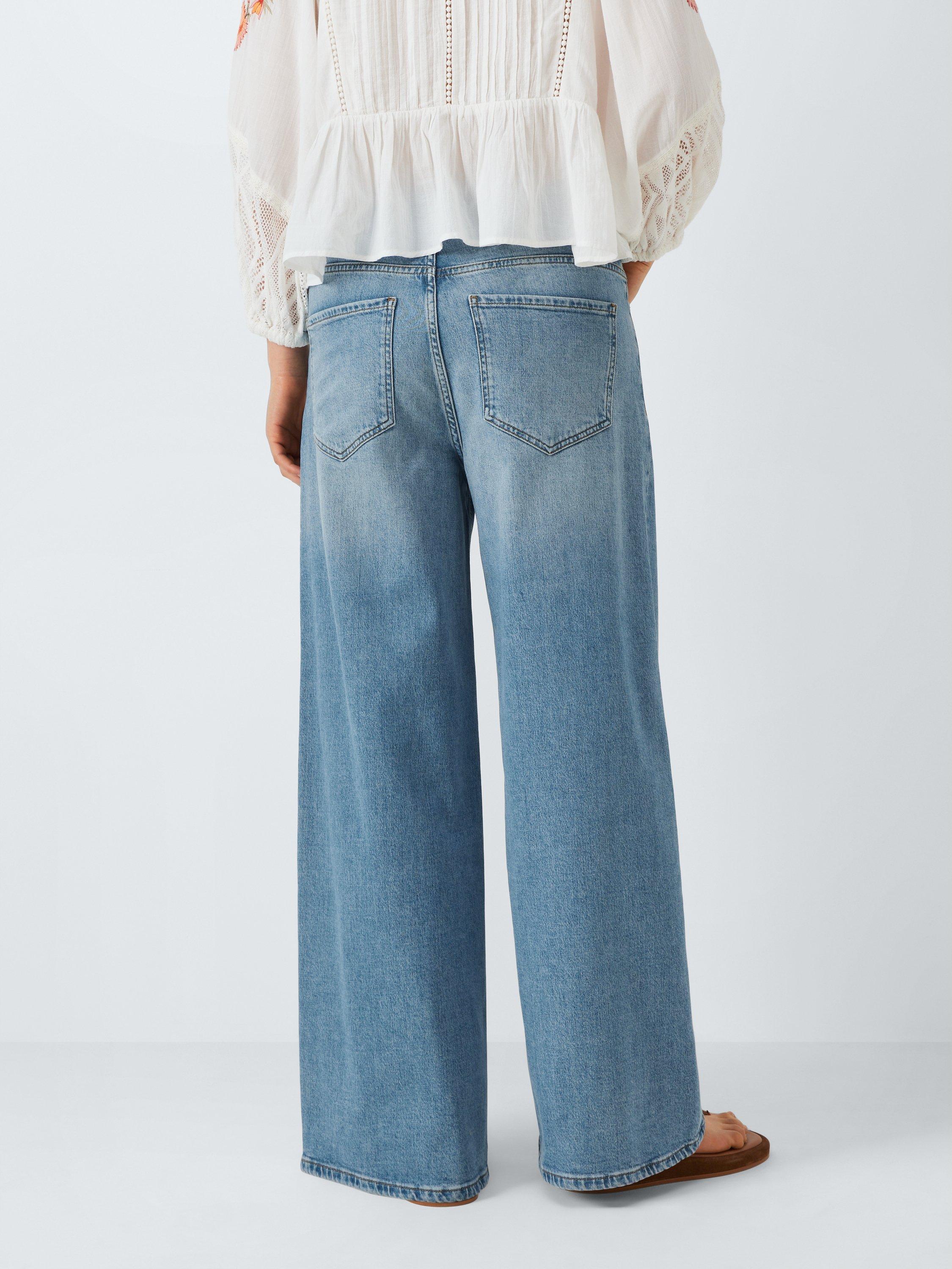 Product image 2 of 7, which shows AND/OR Westlake Organic Cotton Rich Wide Leg Jeans, Spring Blue, 28R