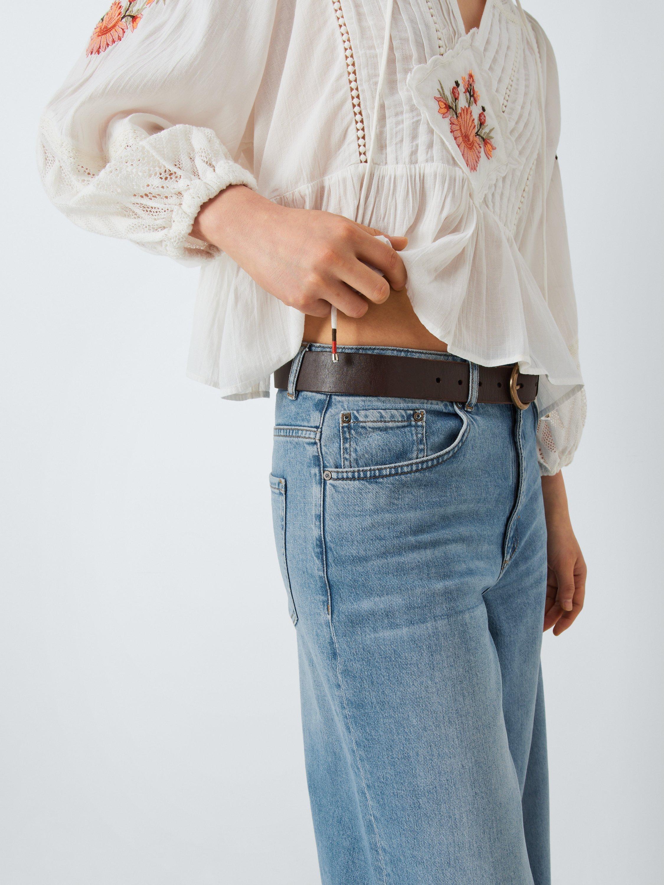 Product image 5 of 7, which shows AND/OR Westlake Organic Cotton Rich Wide Leg Jeans, Spring Blue, 28R
