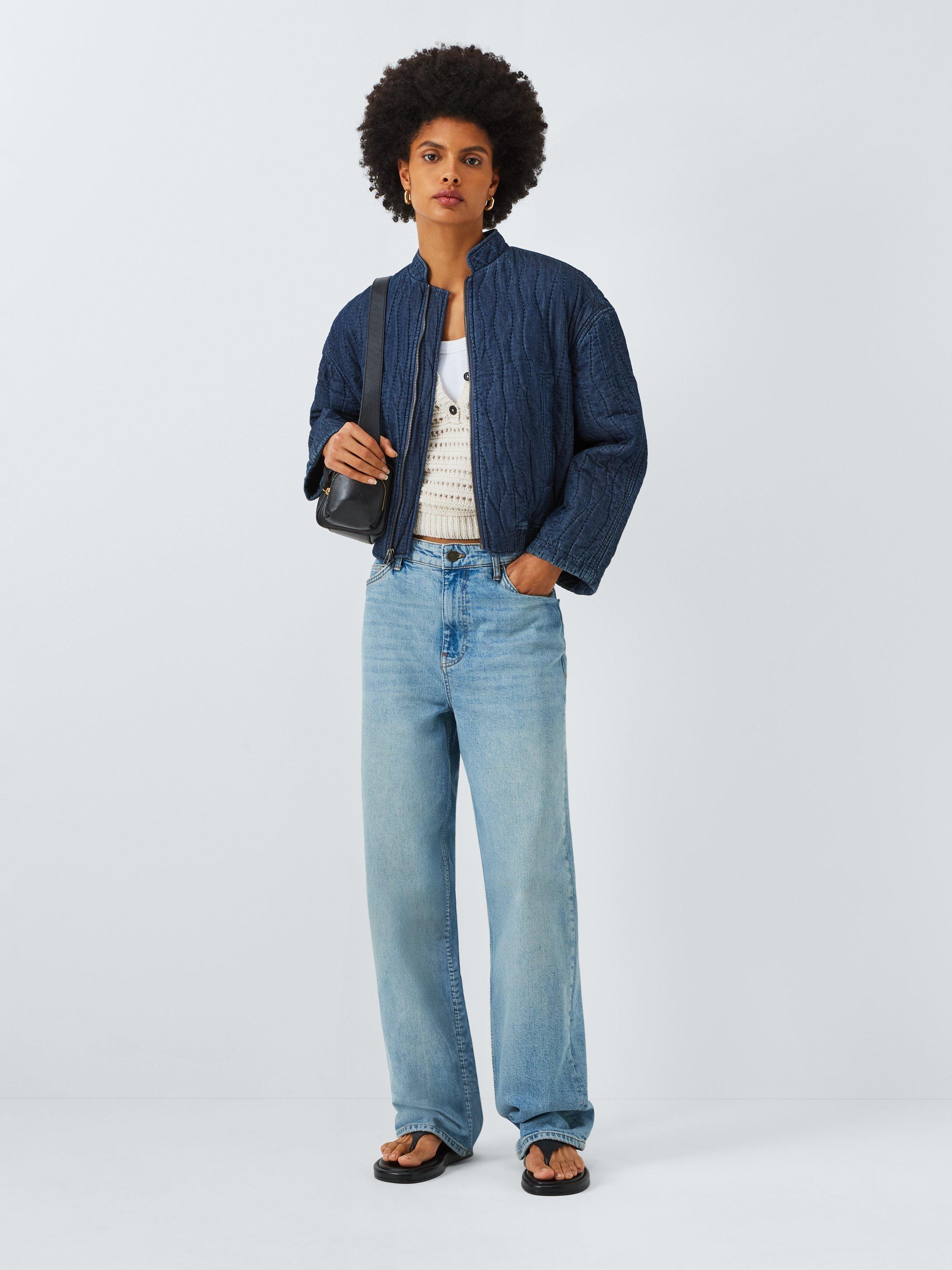 Product image 3 of 6, which shows AND/OR Amber Quilted Denim Jacket, Denim Blue, 6