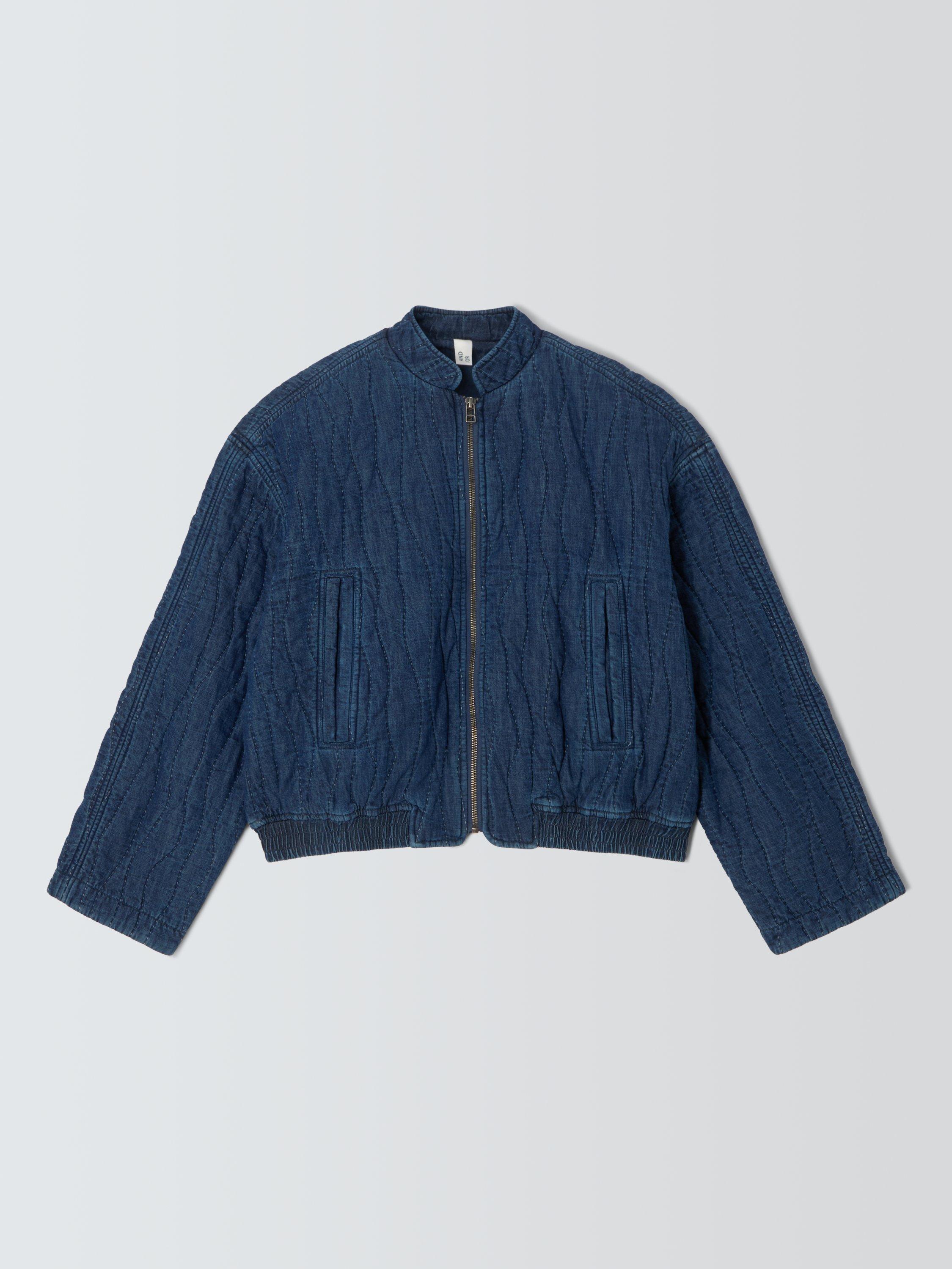 Product image 4 of 6, which shows AND/OR Amber Quilted Denim Jacket, Denim Blue, 6