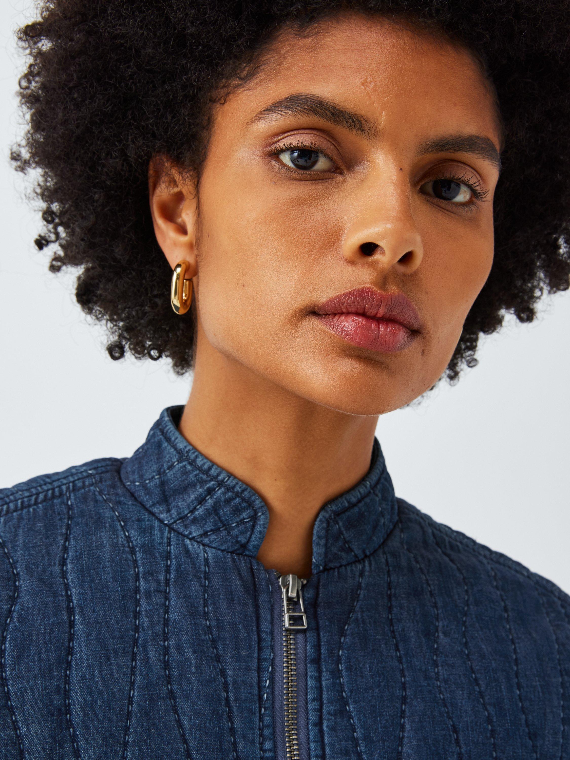 Product image 5 of 6, which shows AND/OR Amber Quilted Denim Jacket, Denim Blue, 6