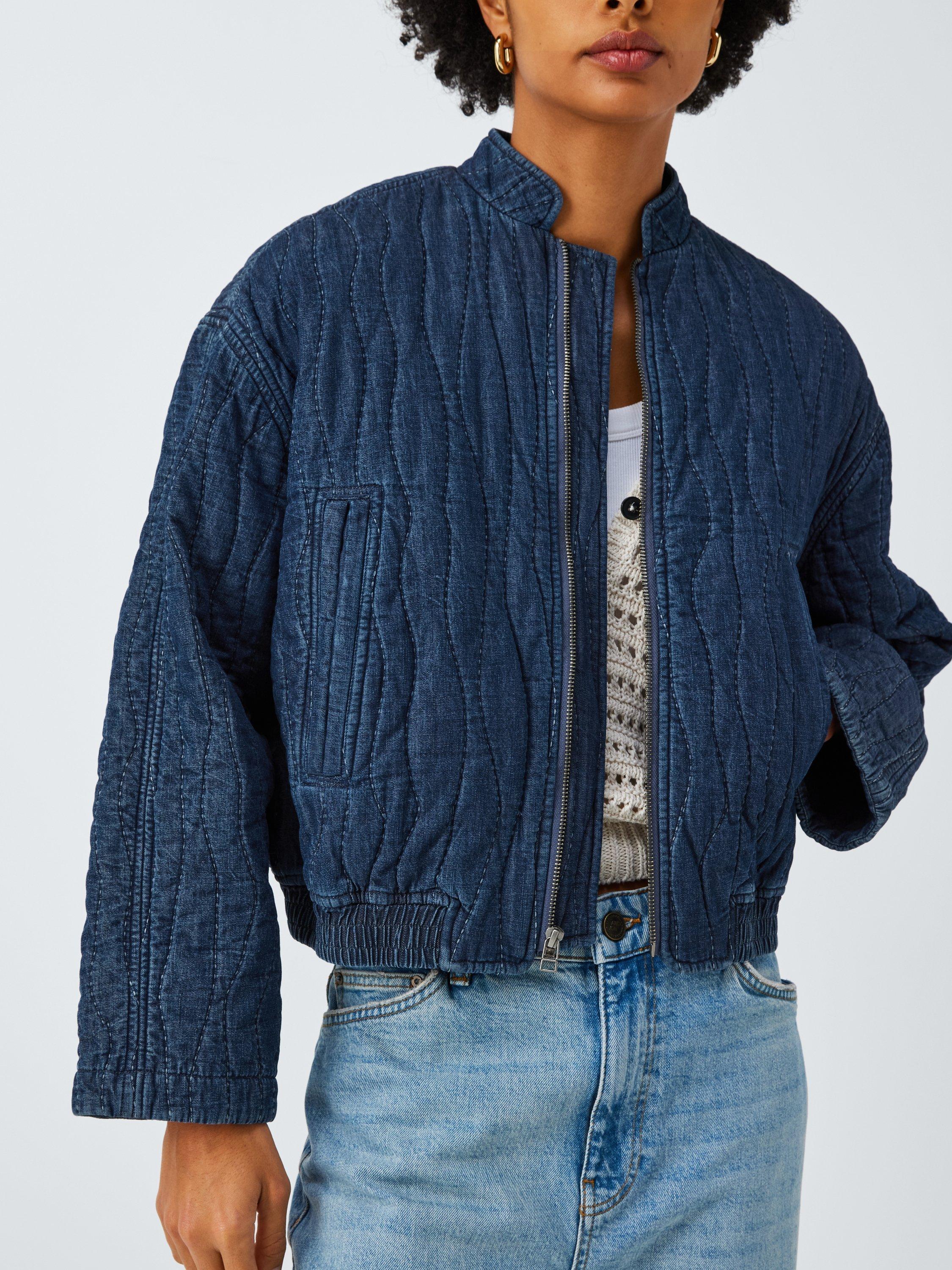 Product image 6 of 6, which shows AND/OR Amber Quilted Denim Jacket, Denim Blue, 6