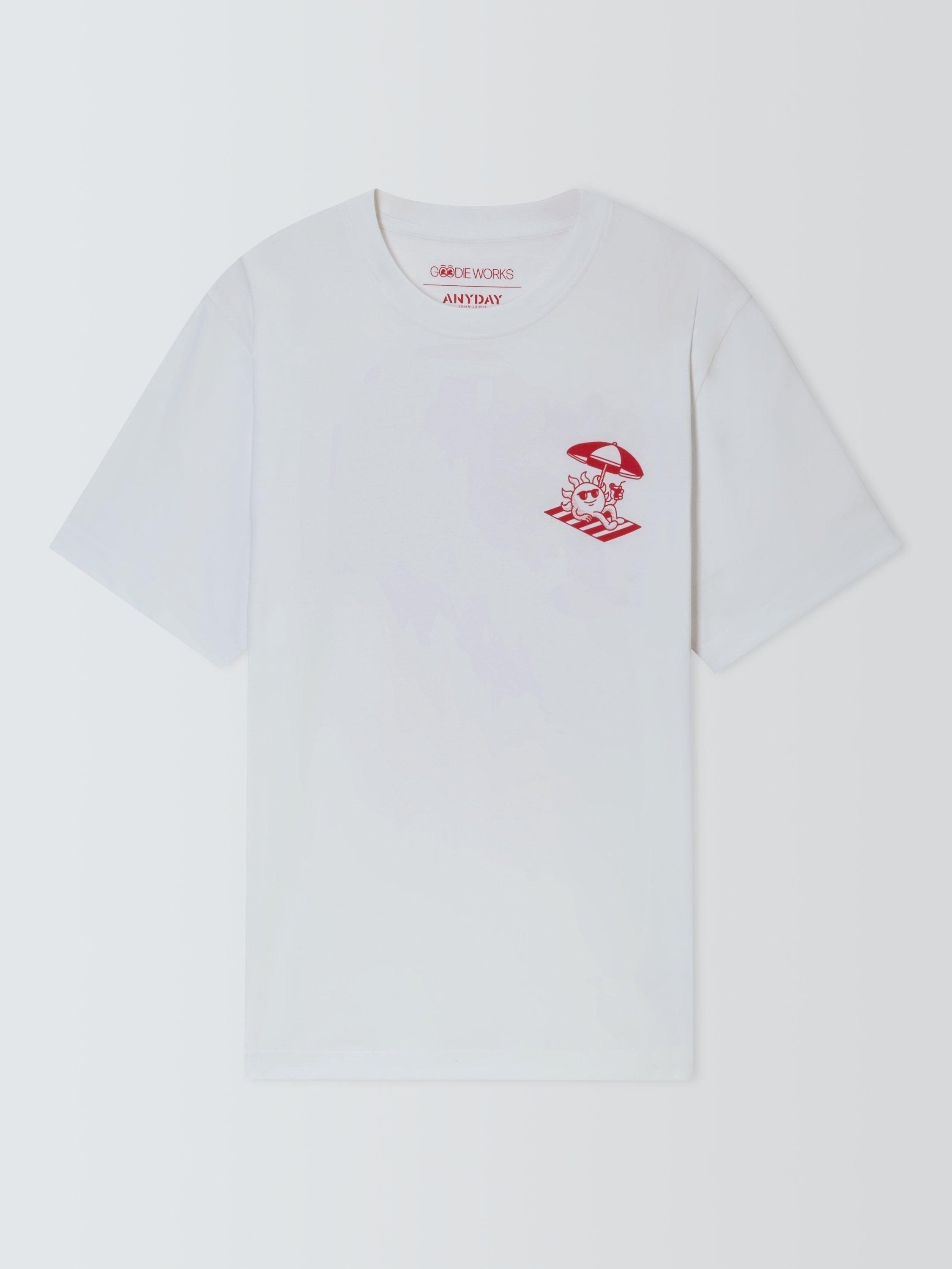 Product image 4 of 6, which shows John Lewis ANYDAY x Goodie Works Regular Fit Heatwave T-Shirt, Bright White, S
