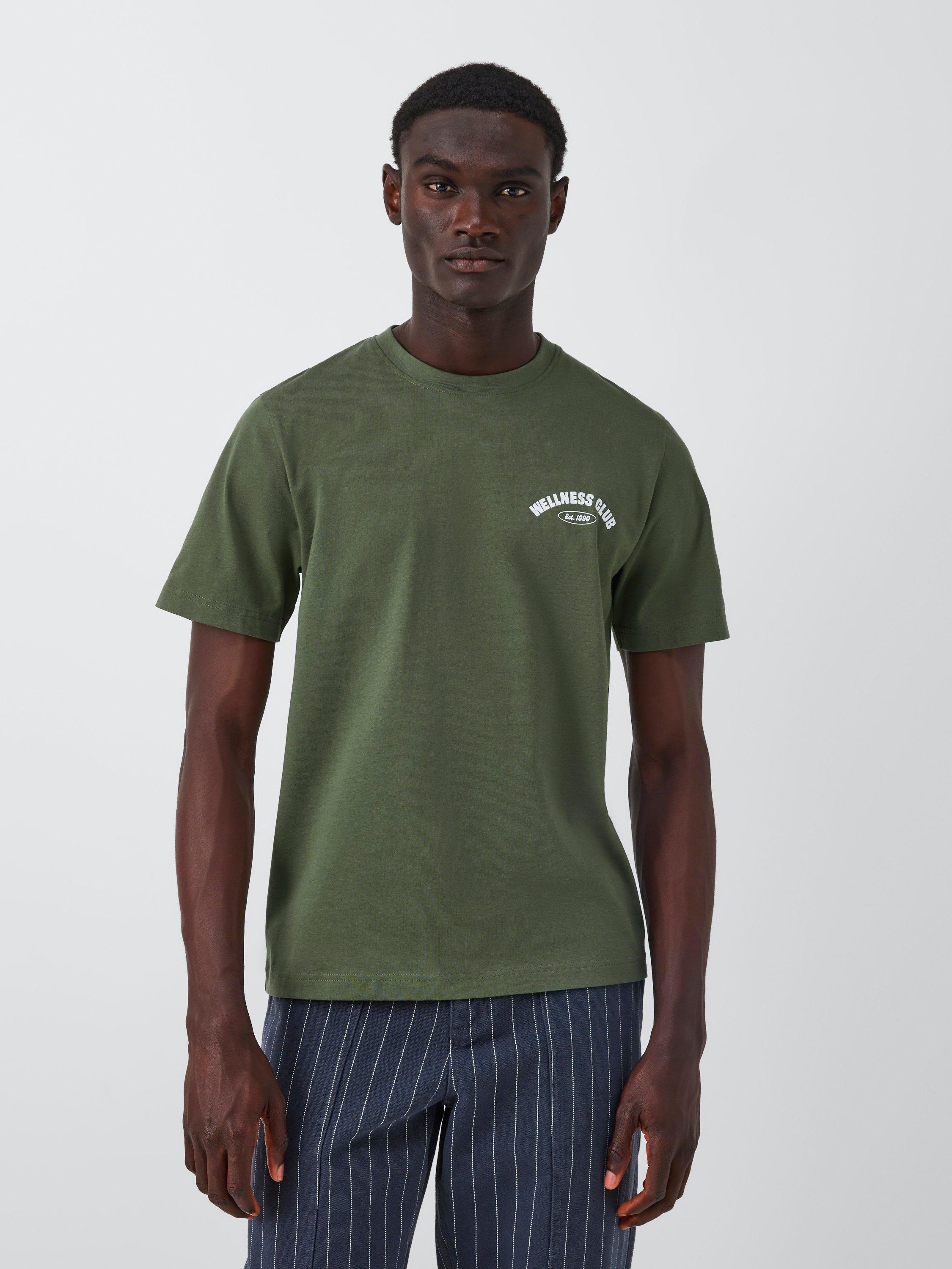 Product image 2 of 6, which shows John Lewis ANYDAY x Goodie Works Regular Fit Wellness Club Graphic T-Shirt, Thyme, S