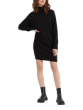 Chinti & Parker Wool & Cashmere Blend Roll Neck Dress, Black