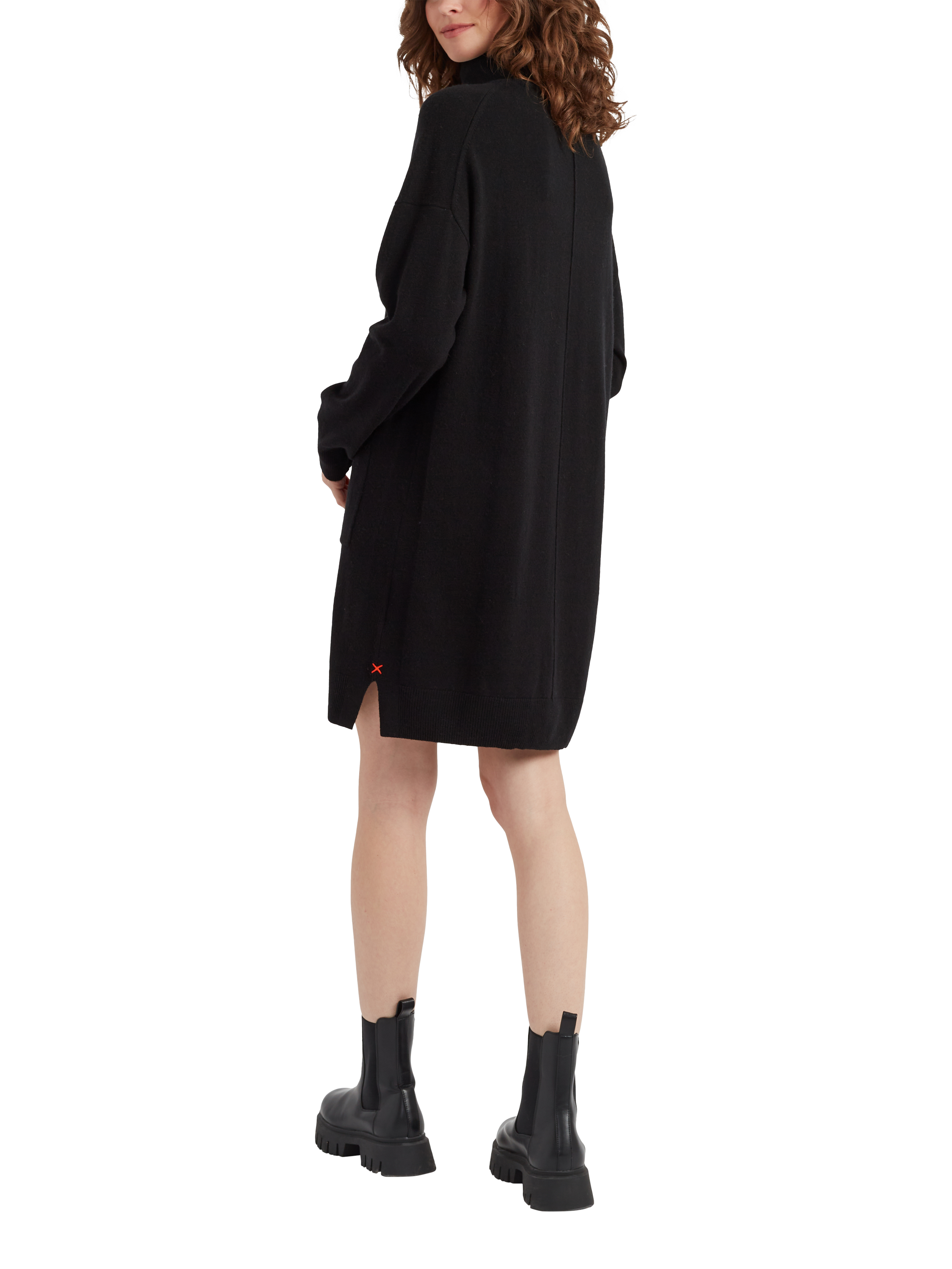 Product image 2 of 4, which shows Chinti & Parker Wool & Cashmere Blend Roll Neck Dress, Black, XS