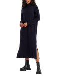 Chinti & Parker Wool Cashmere Roll Neck Midi Dress, Navy