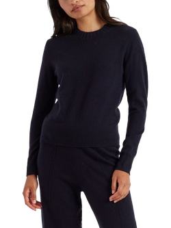 Chinti & Parker Wool & Cashmere Blend Cropped Sweatshirt, Navy