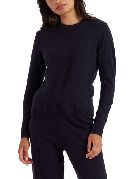 Chinti & Parker Wool & Cashmere Blend Cropped Sweatshirt, Navy