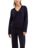 Chinti & Parker Wool & Cashmere Blend V-Neck Jumper, Navy