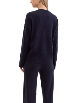 Chinti & Parker Wool & Cashmere Blend V-Neck Jumper, Navy - view 2, Navy