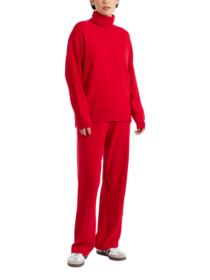Chinti & Parker Wool Cashmere Roll Neck Relaxed Fit Jumper, Velvet Red, Velvet Red