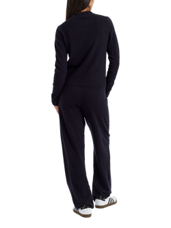 Chinti & Parker Wool & Cashmere Blend Wide Leg Joggers, Navy - view 2, Navy