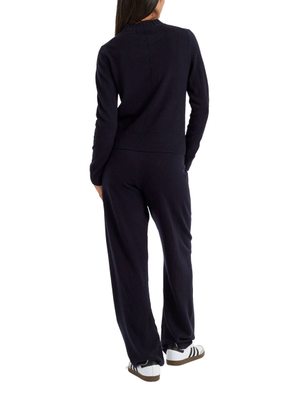 Chinti & Parker Wool & Cashmere Blend Wide Leg Joggers, Navy - view 2, Navy