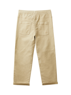 Benetton Kids' Stretch Slub Drill Joggers - view 2, Beige