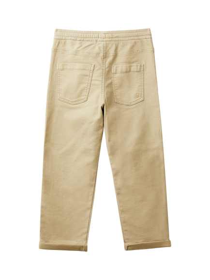 Benetton Kids' Stretch Slub Drill Joggers - view 2, Beige
