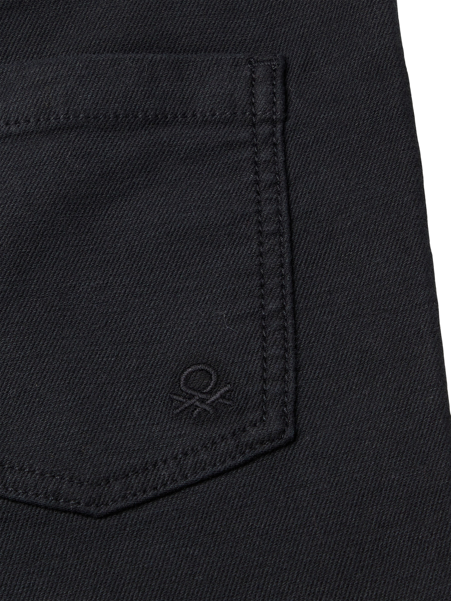 Product image 3 of 3, which shows Benetton Kids' Stretch Slub Drill Joggers, Black, 6-7 years
