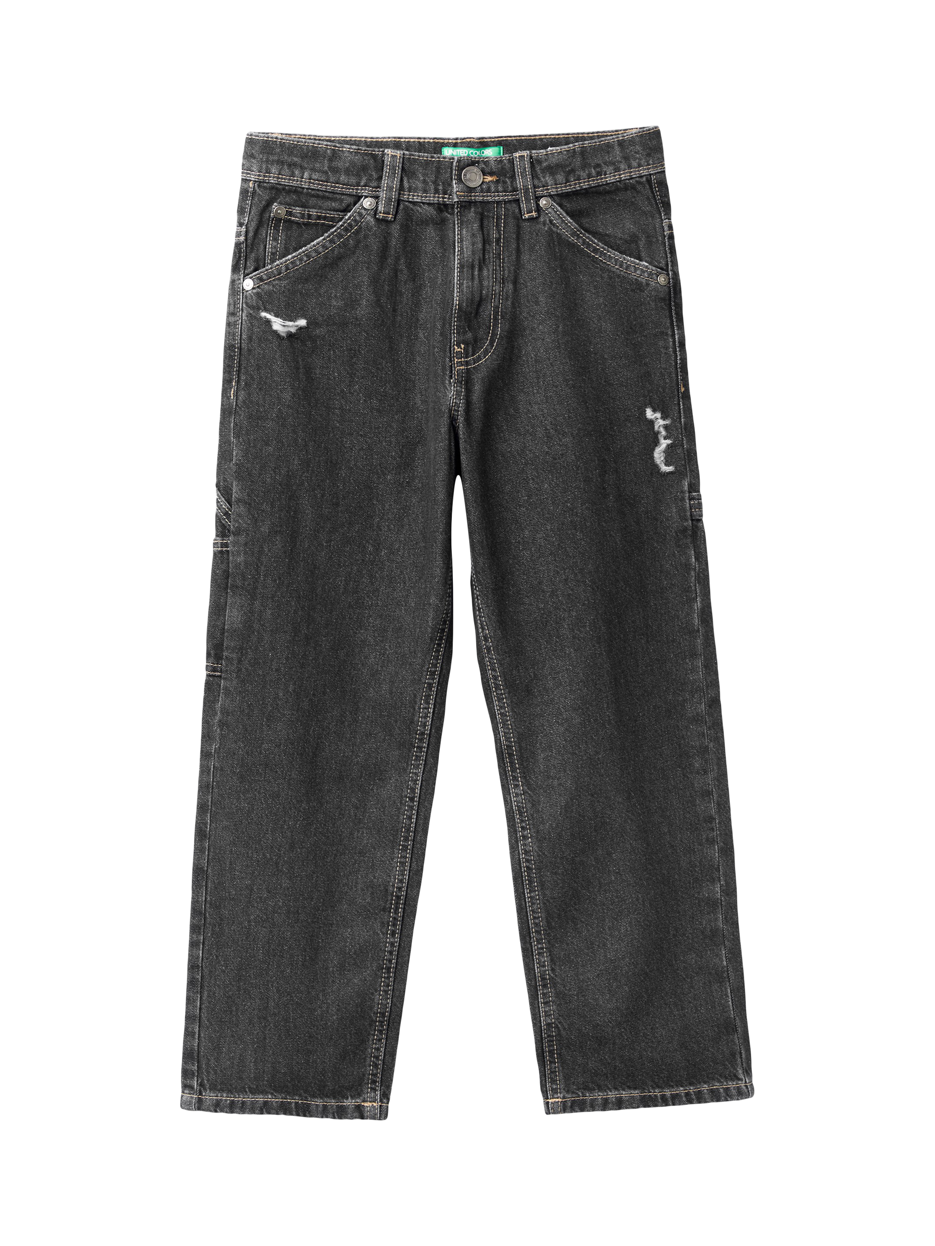 Benetton Kids' Denim Worker Jeans, Black