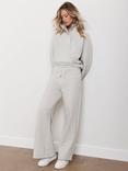 Mint Velvet Textured Wide Leg Joggers, Grey