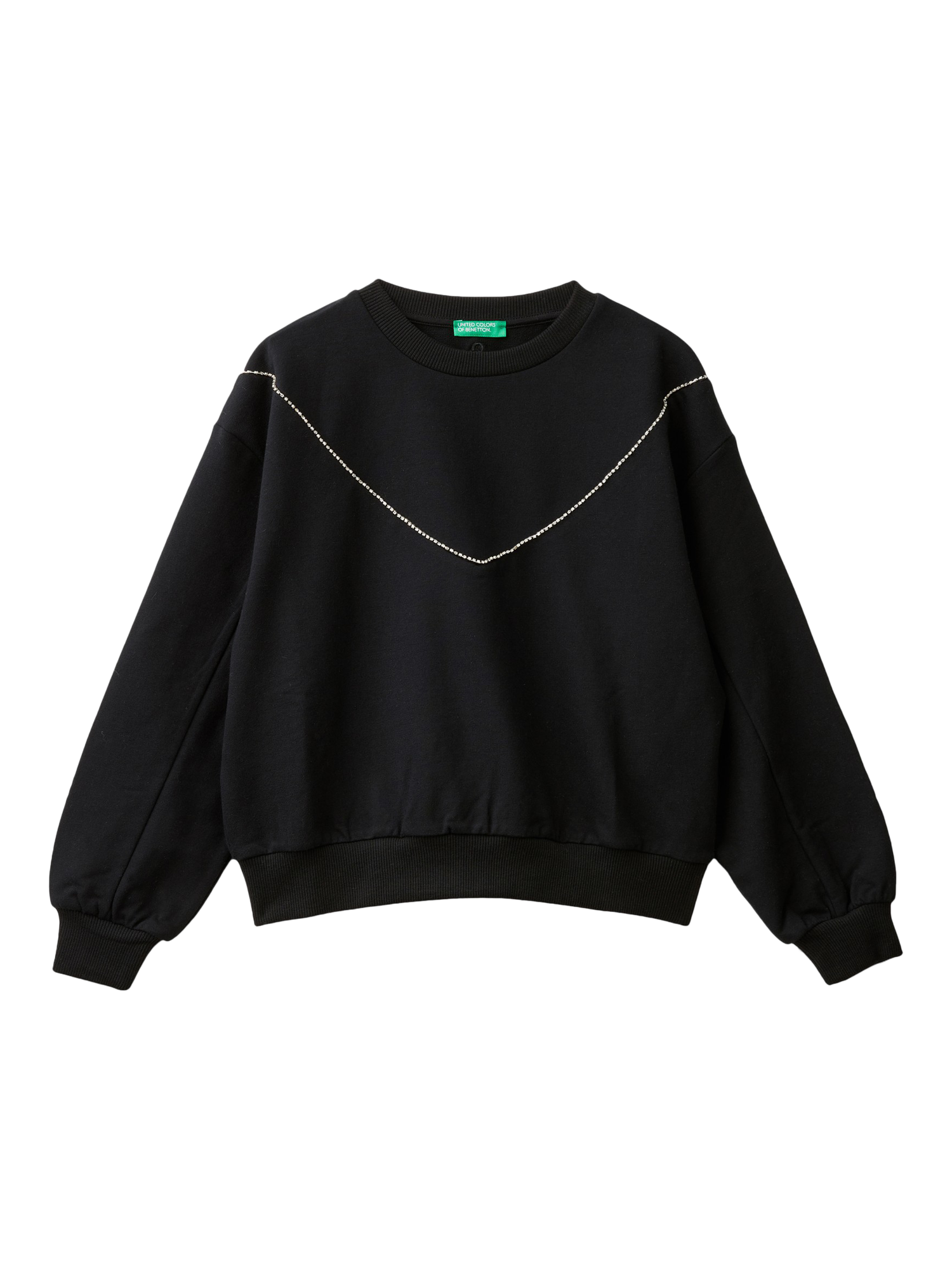 United colors of benetton black sweatshirt sale