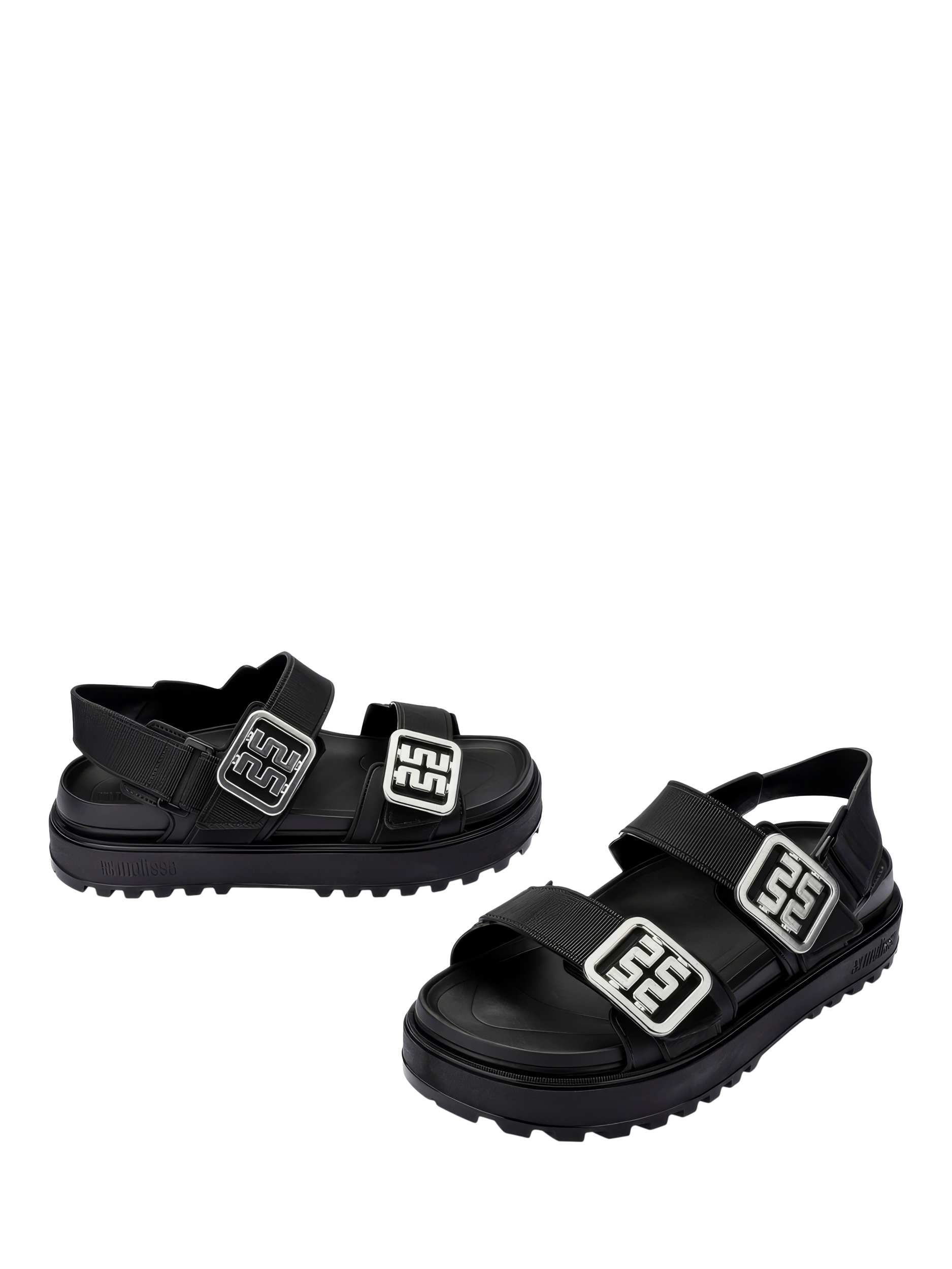 Product image 2 of 4, which shows Melissa Towny Jelly Sandals, Black, 3