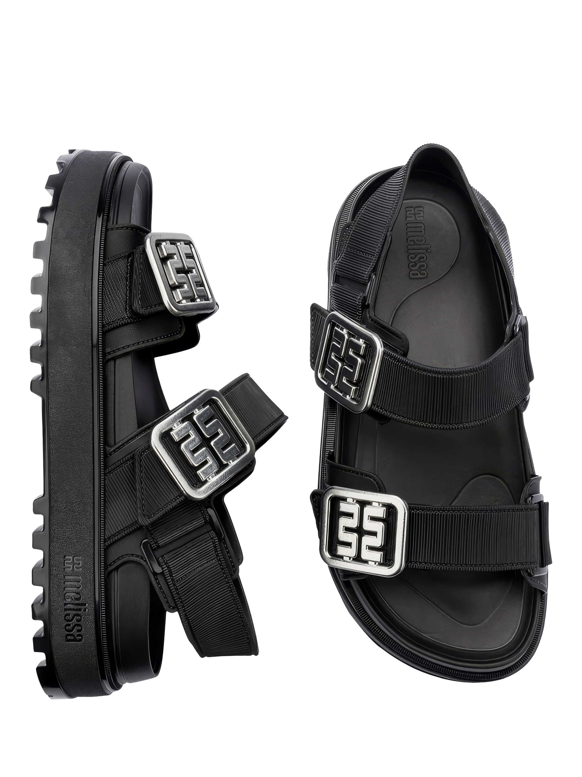 Product image 3 of 4, which shows Melissa Towny Jelly Sandals, Black, 3
