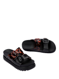 Melissa Cozy Slide Jelly Sandals, Black/Tortoise Shell