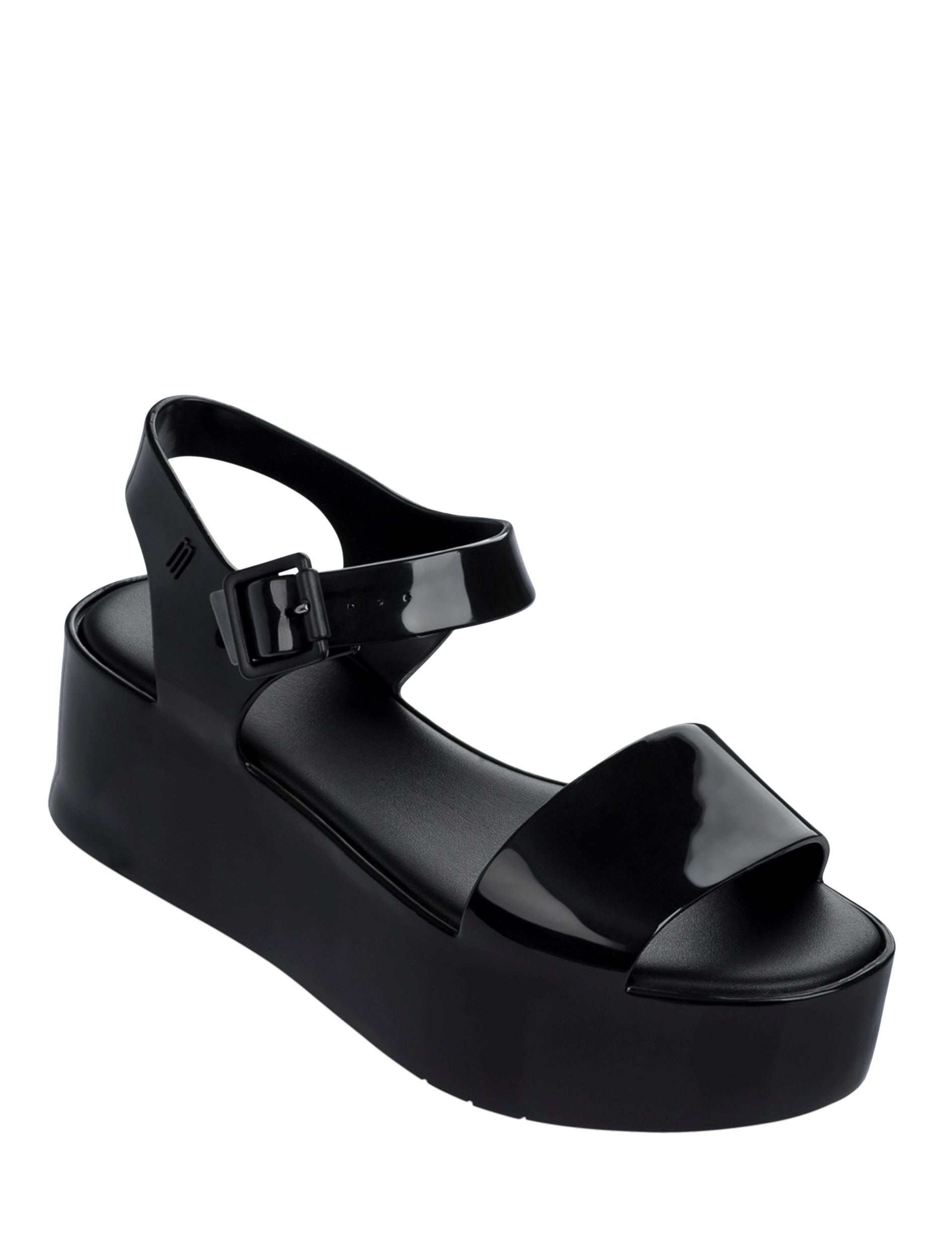Product image 4 of 4, which shows Melissa Mar Platform Sandals, Black, 3