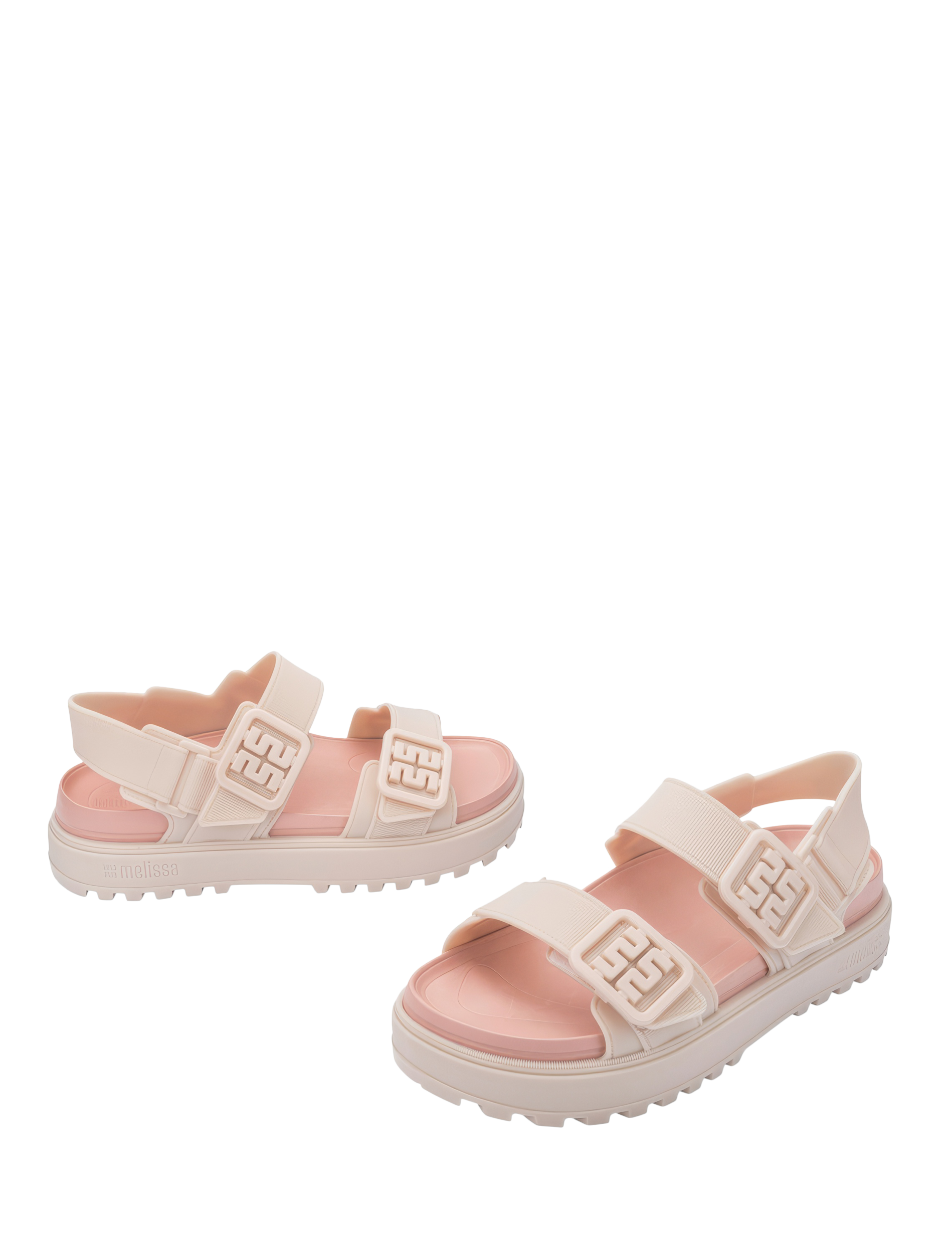 Product image 2 of 4, which shows Melissa Towny Jelly Sandals, Beige/Pink, 3