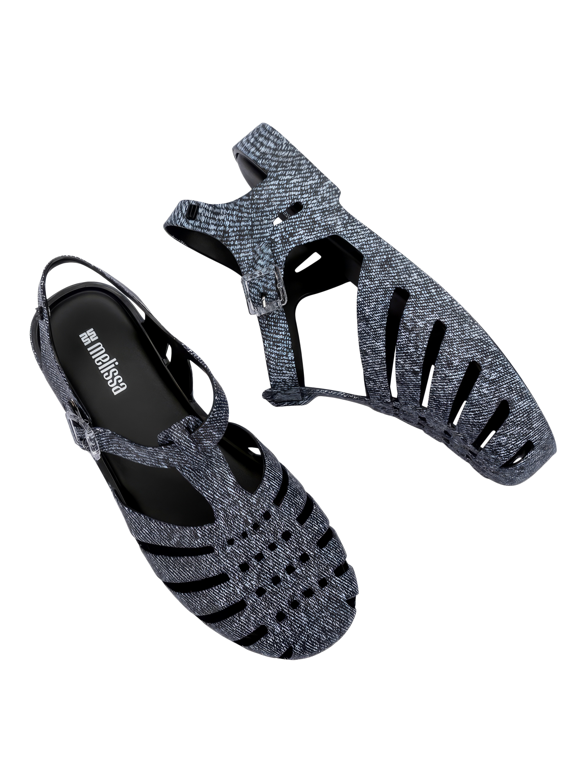 Product image 3 of 4, which shows Melissa Fisherman Sandals, Black Jeans, 3