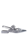 Melissa Ladylike Jelly Pointed Slingback Ballet Flats, Silver/Black