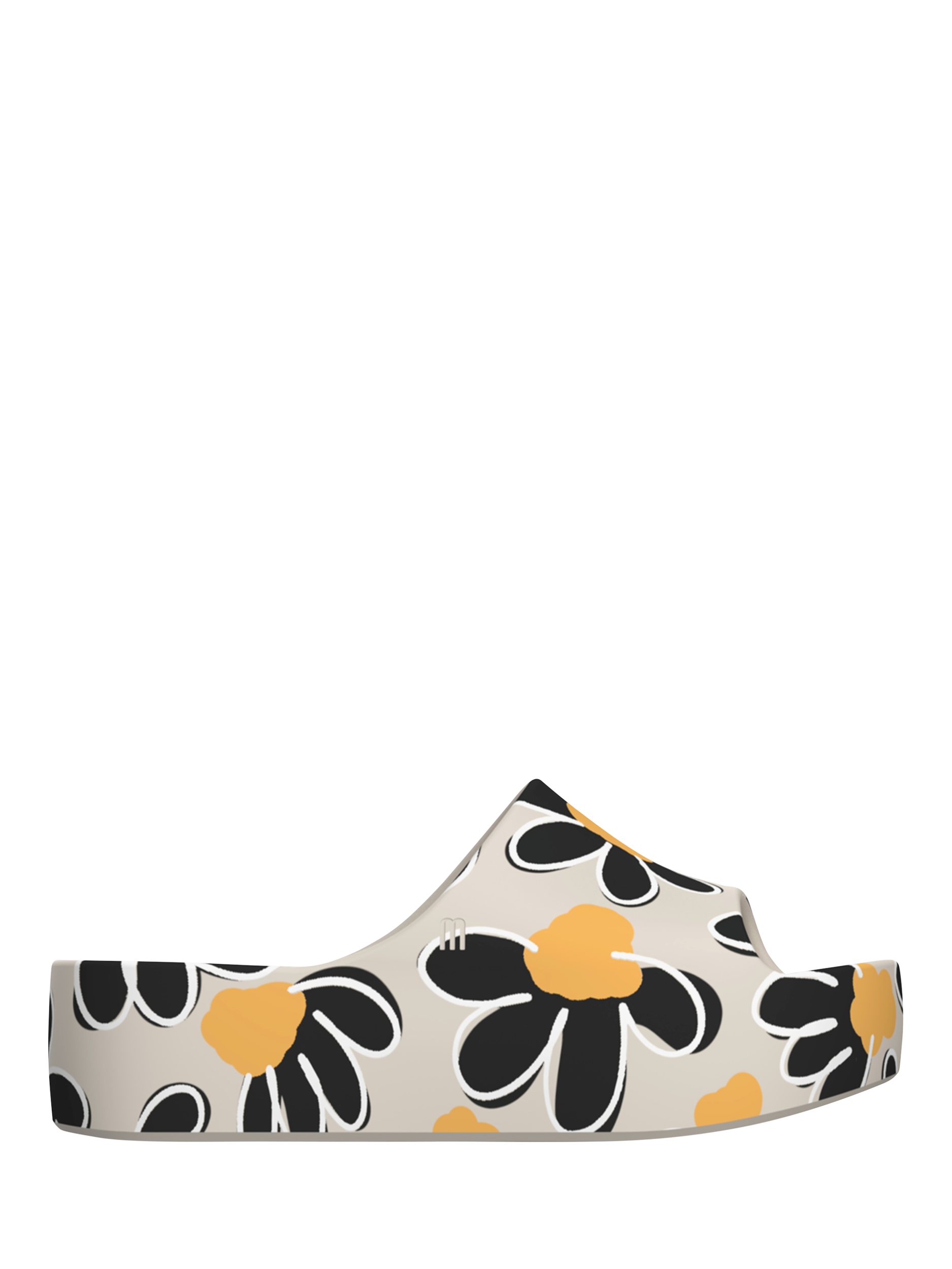 Product image 1 of 2, which shows Melissa Melissa Free Print Platform Slides, Beige/Black, 3