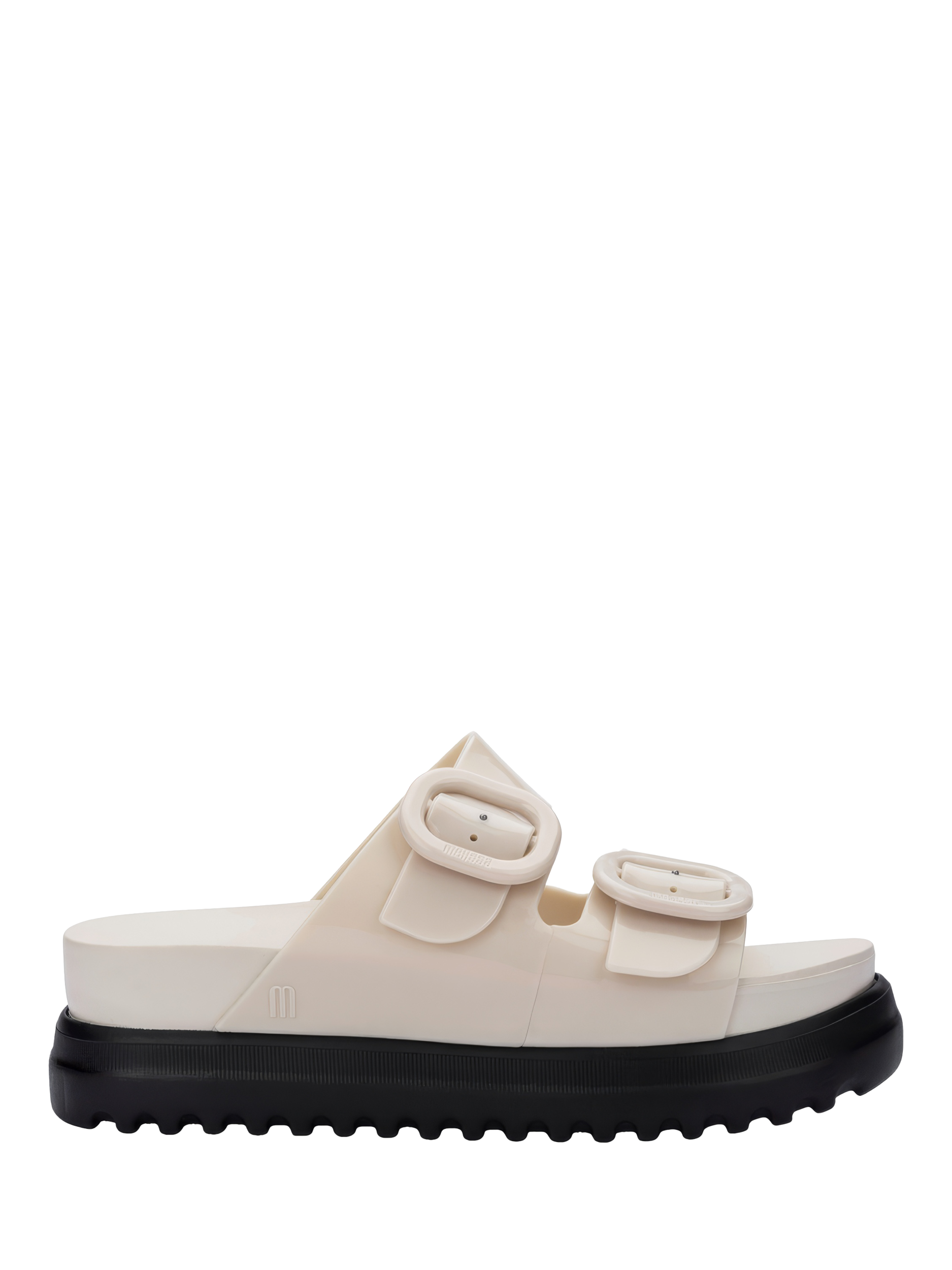 Product image 1 of 4, which shows Melissa Cozy Slide Jelly Sandals, Black/Beige, 3