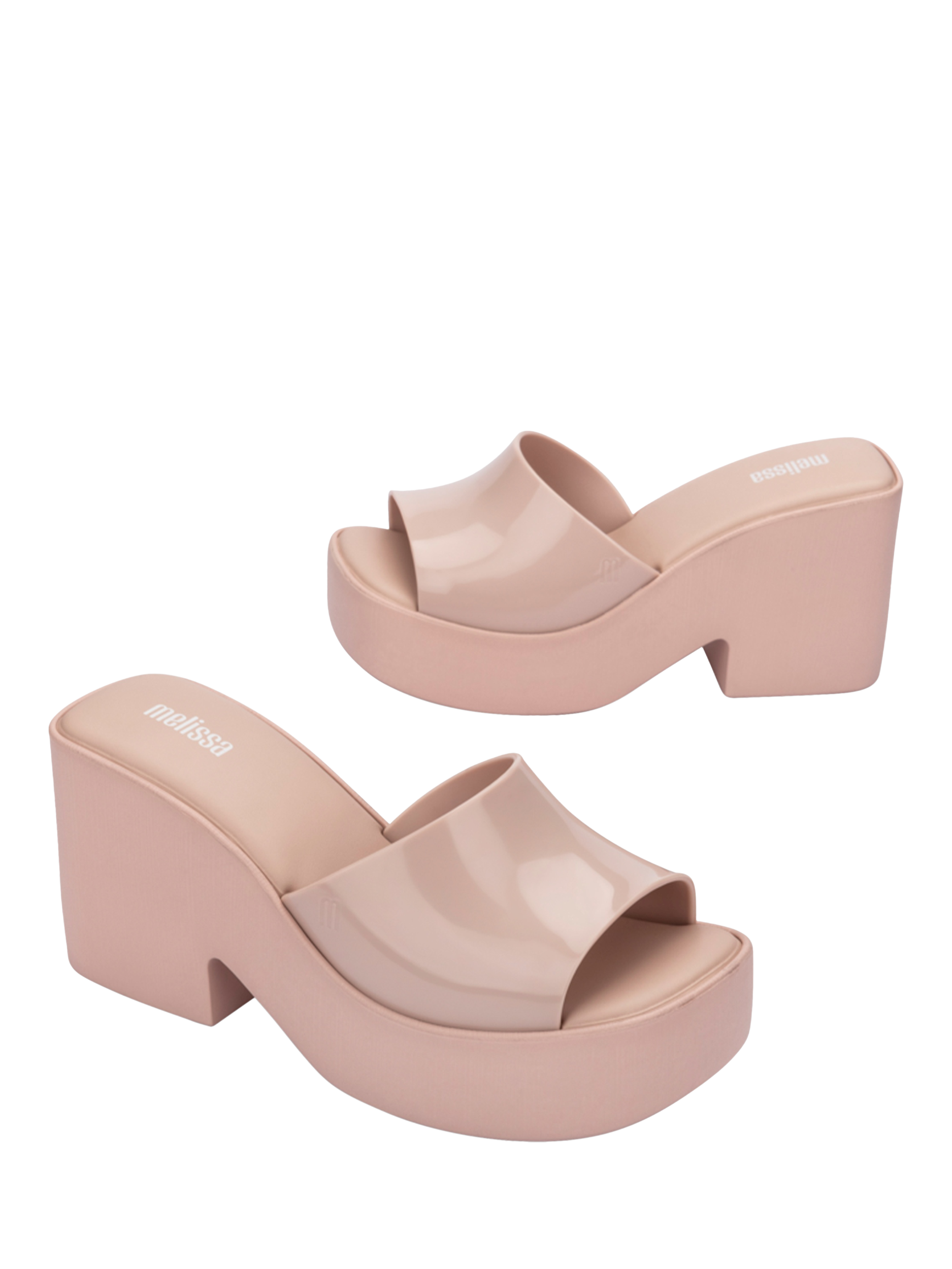 Product image 2 of 4, which shows Melissa Posh Platform Mule Sandals, Nude, 3