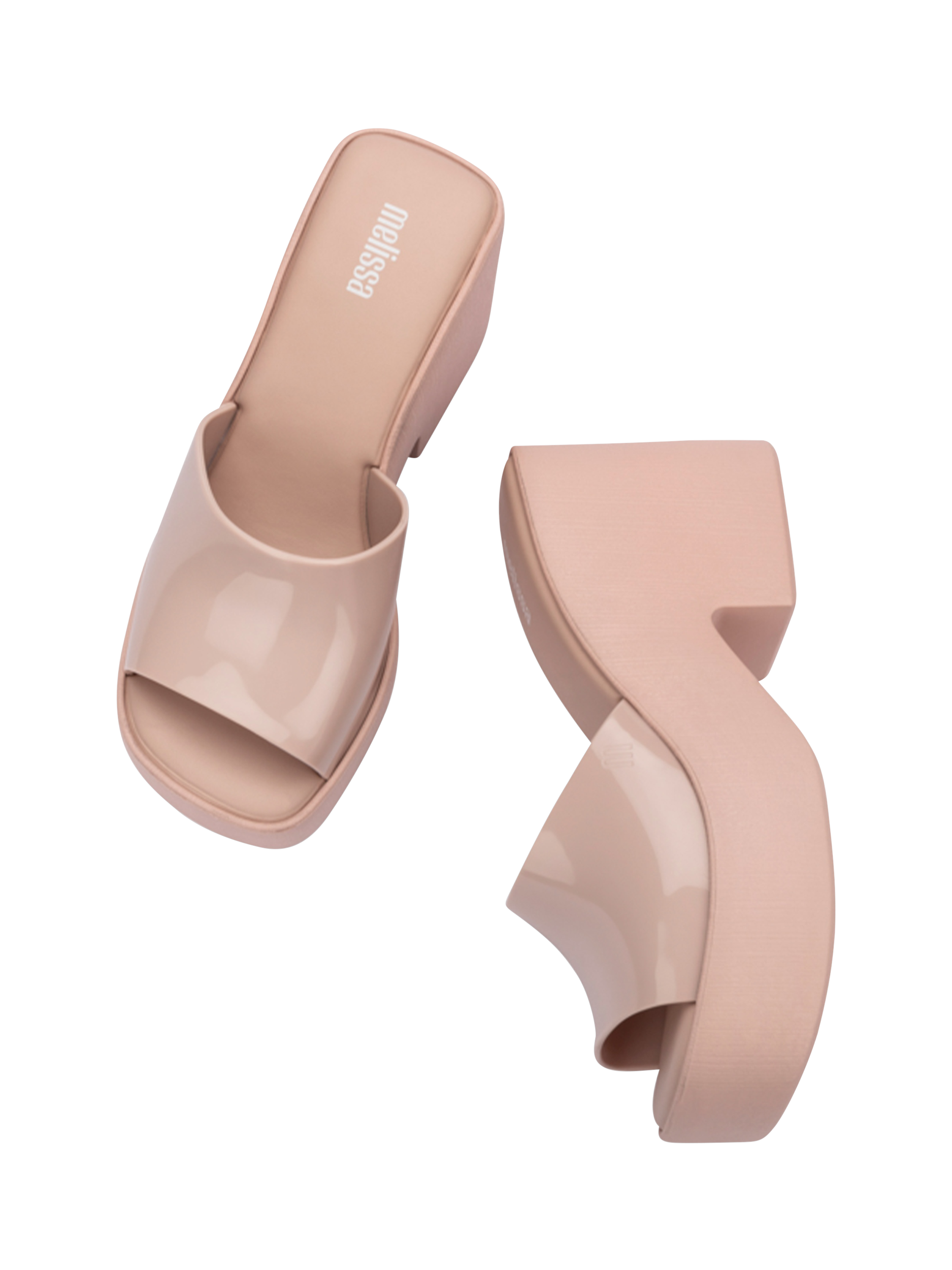 Product image 3 of 4, which shows Melissa Posh Platform Mule Sandals, Nude, 3