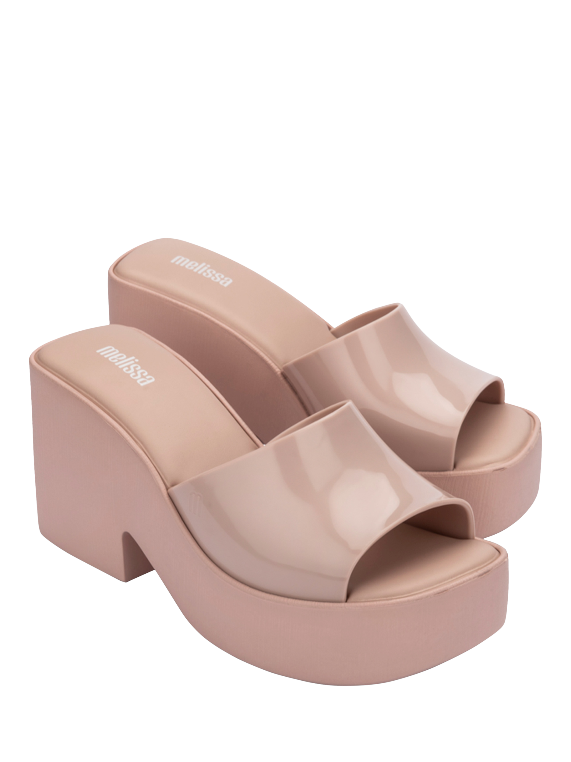 Product image 4 of 4, which shows Melissa Posh Platform Mule Sandals, Nude, 3