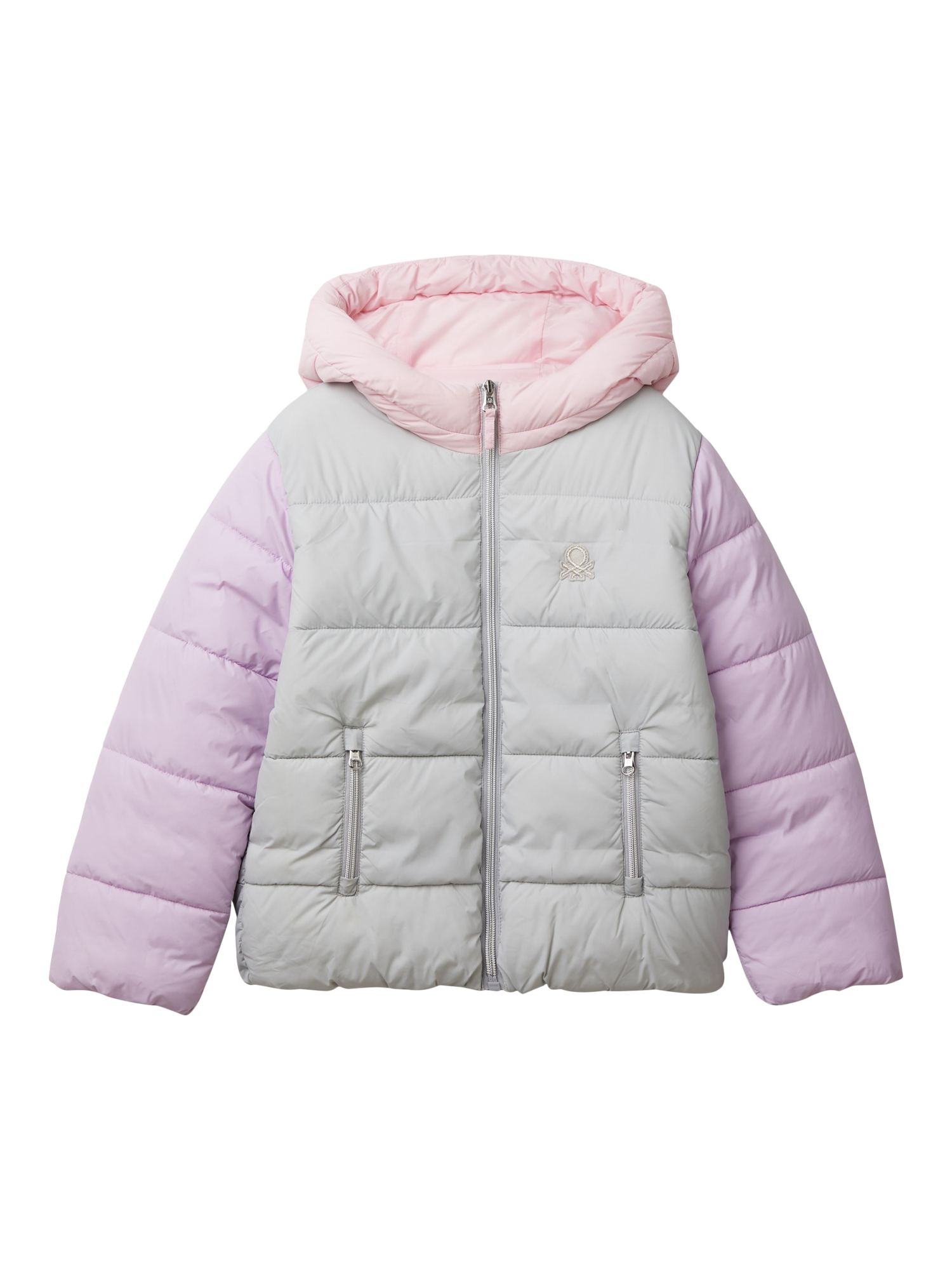 Benetton Kids' Colour Block Puffer Jacket, Multi