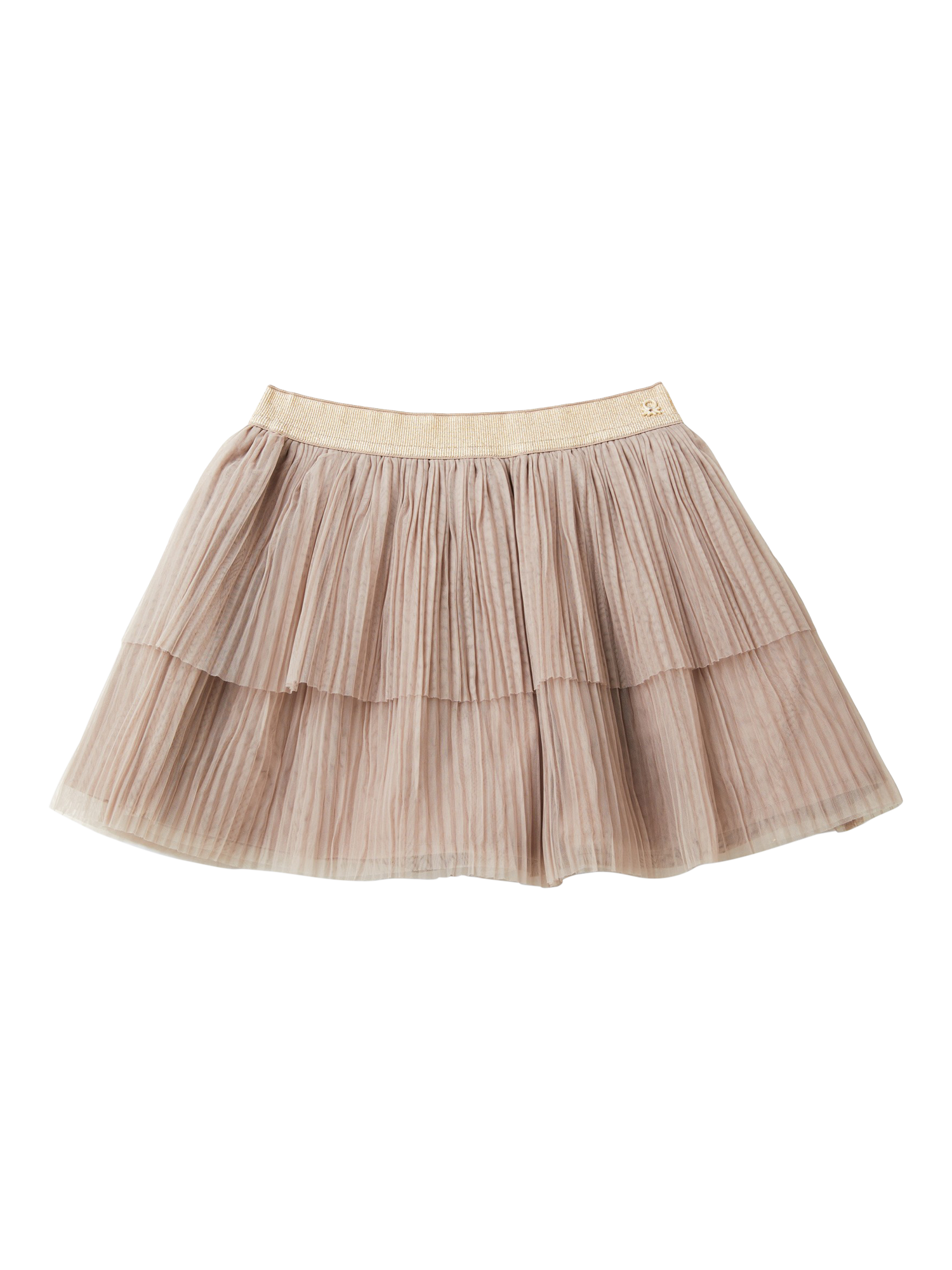 Benetton Kids' Tiered Mini Skirt, Taupe