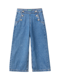 Benetton Kids' Wide Leg Jeans, Blue