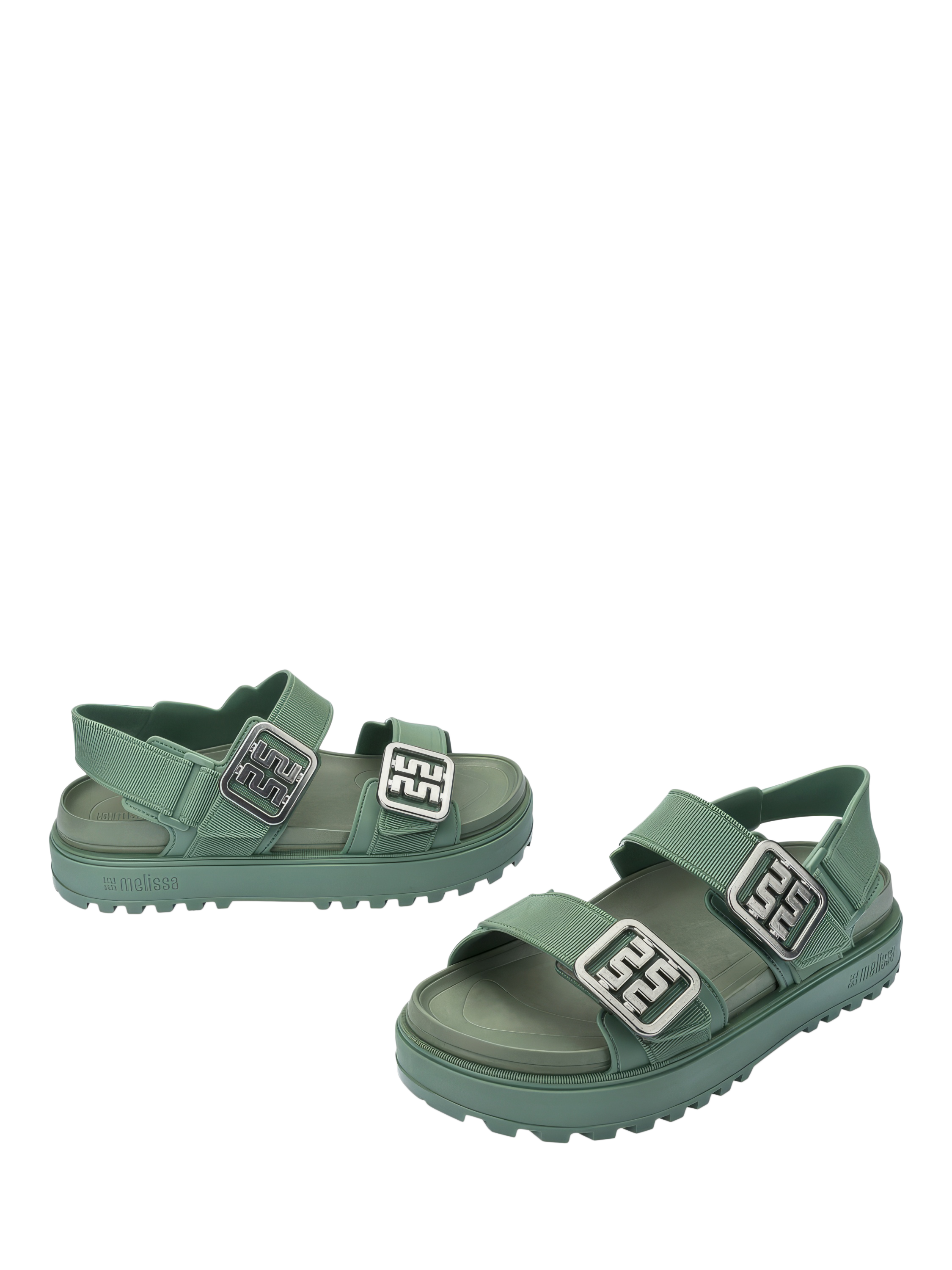 Product image 2 of 4, which shows Melissa Towny Jelly Sandals, Green, 3