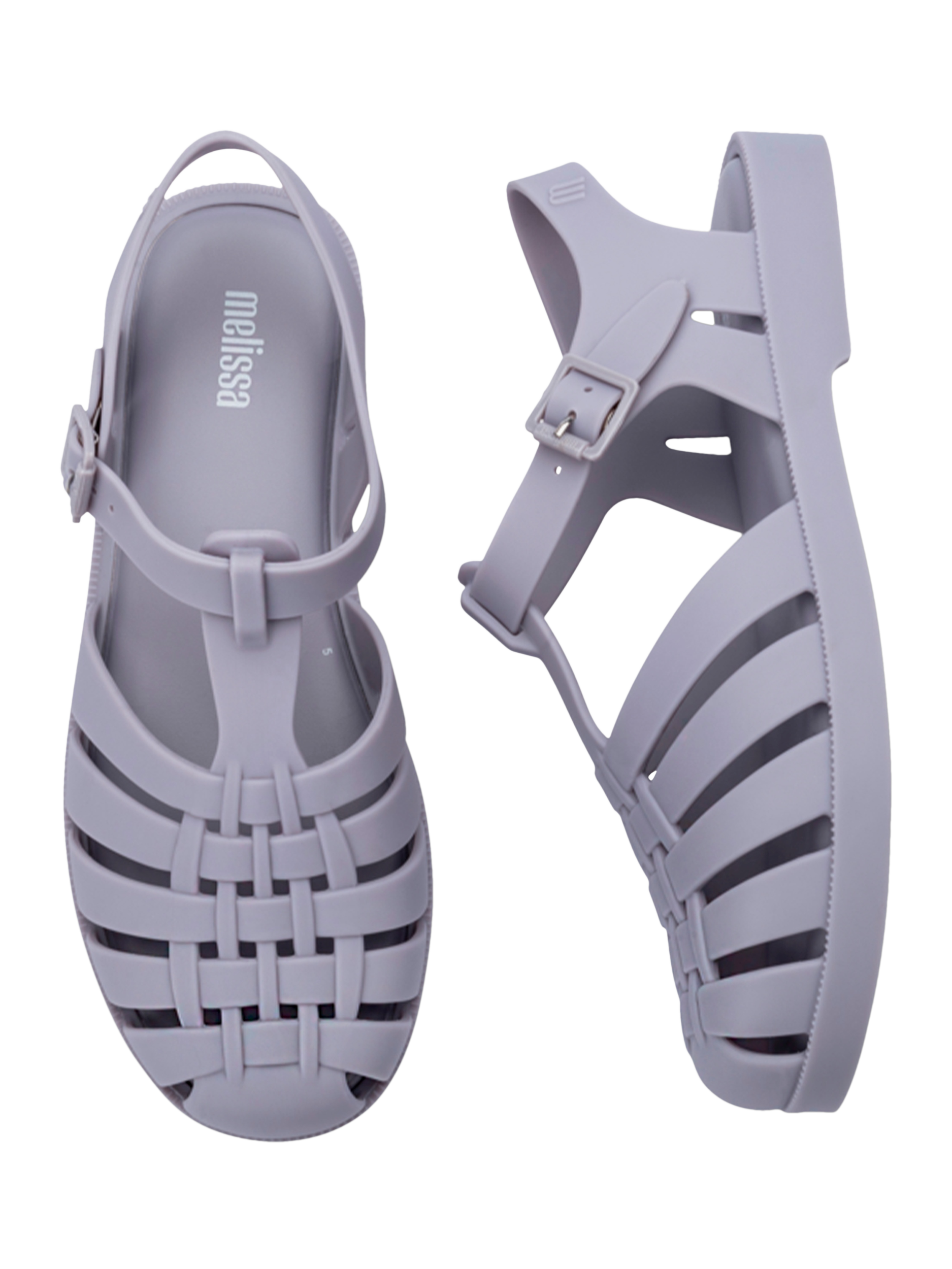 Product image 3 of 4, which shows Melissa Possession Jelly Fisherman Sandals, Grey, 3