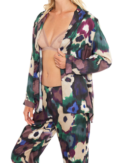 Maison Lejaby Paradise Floral Pyjama Shirt, Berry Garden - view 2, Berry Garden