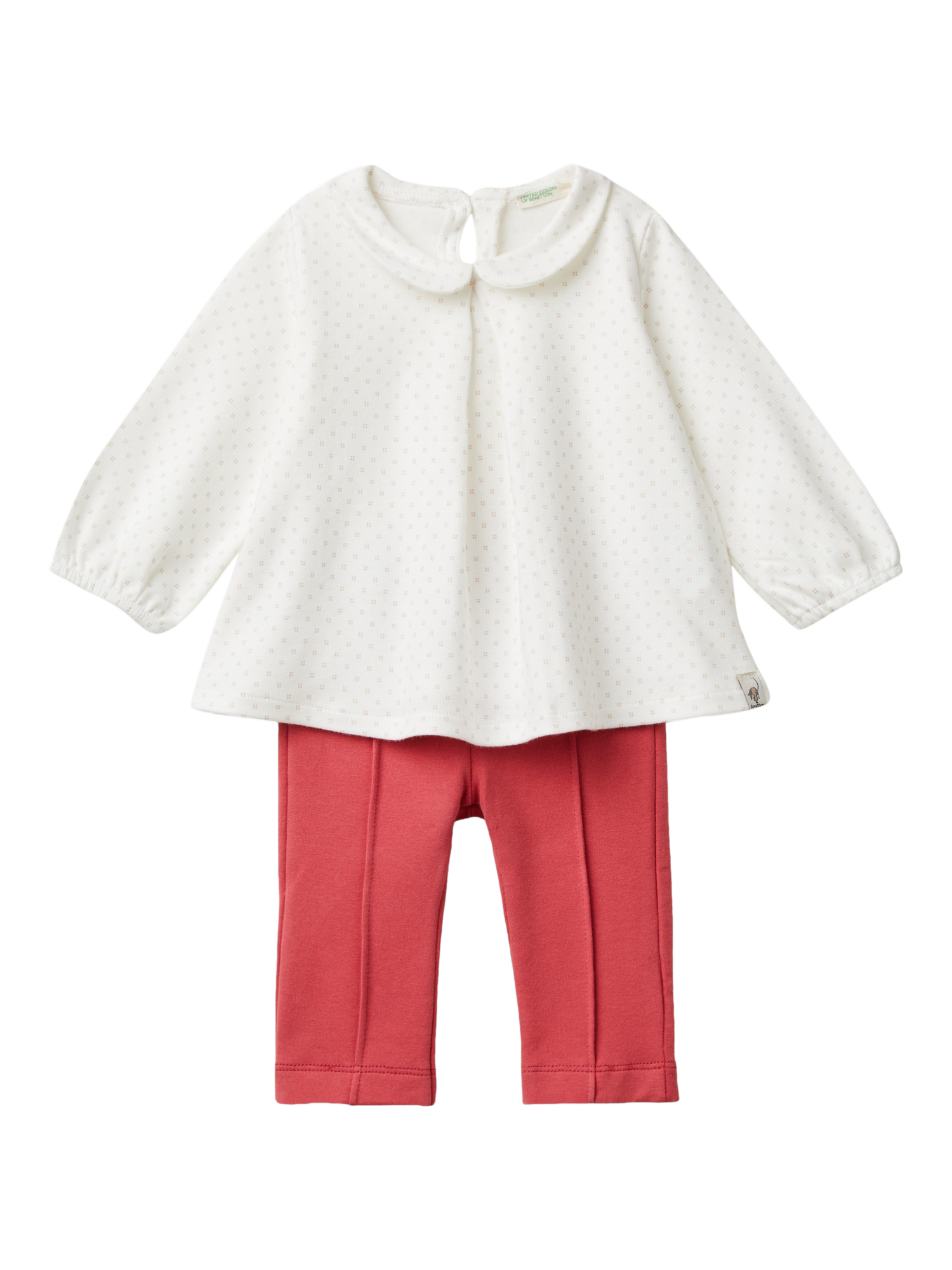 Benetton Baby Top & Leggings Set, Off White