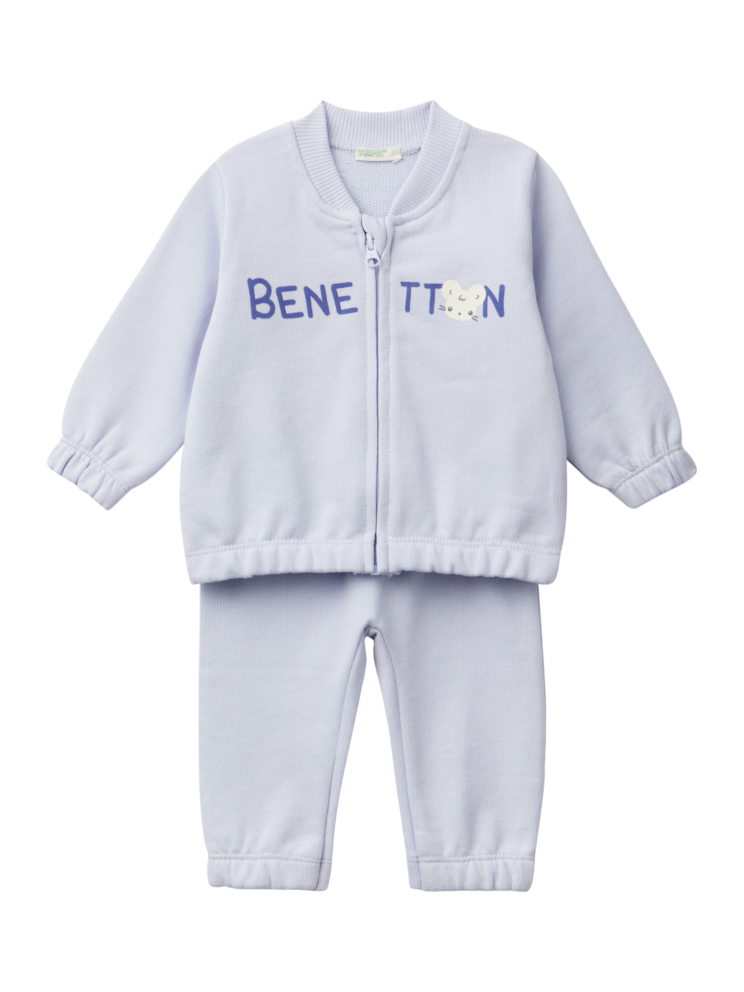 Benetton Baby Bomber & Joggers Tracksuit, Light Blue Powder