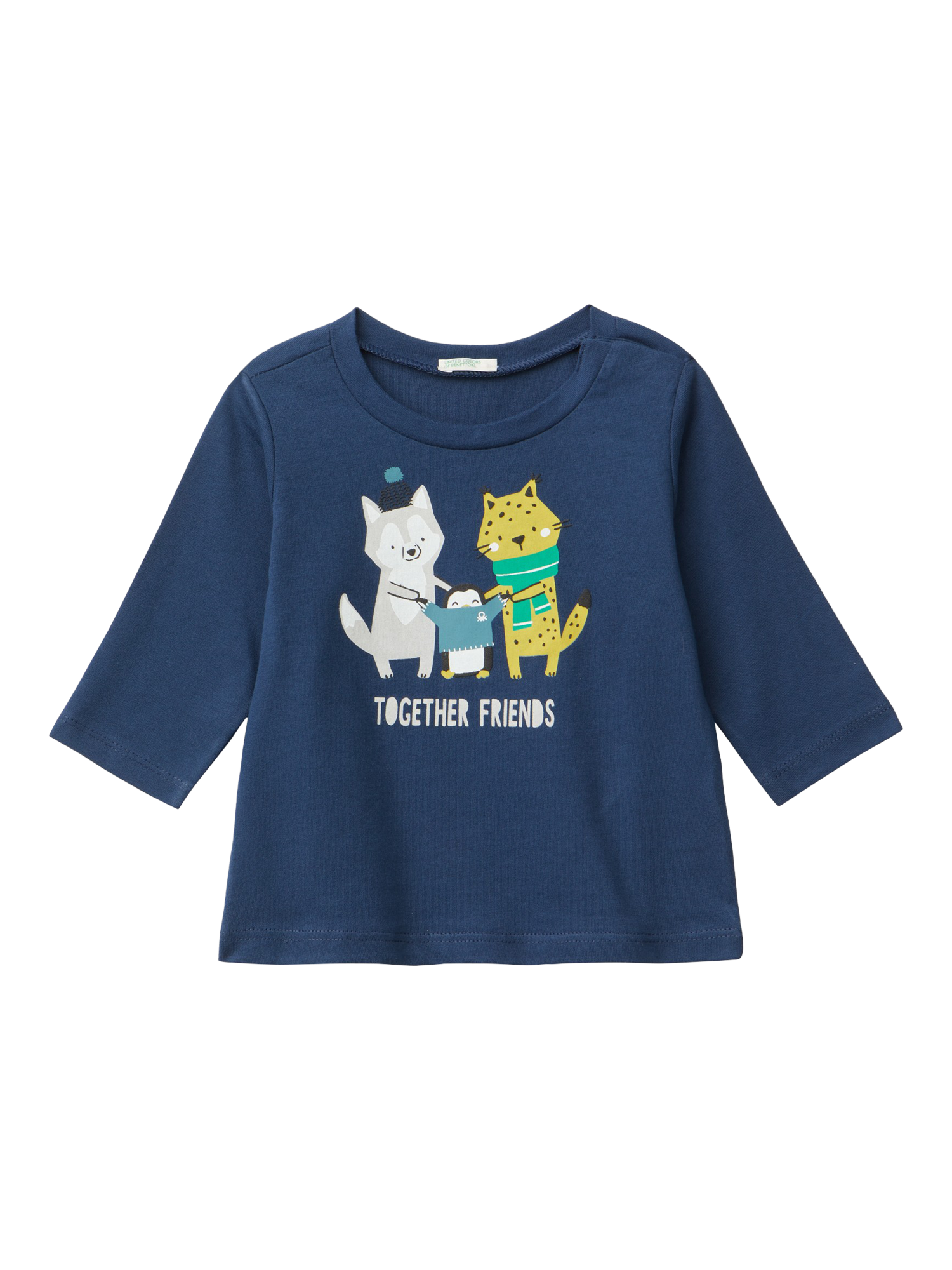 Benetton Baby Cotton Graphic T-Shirt, Air Force Blue