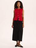 OMNES Olive Denim Midi Skirt, Black