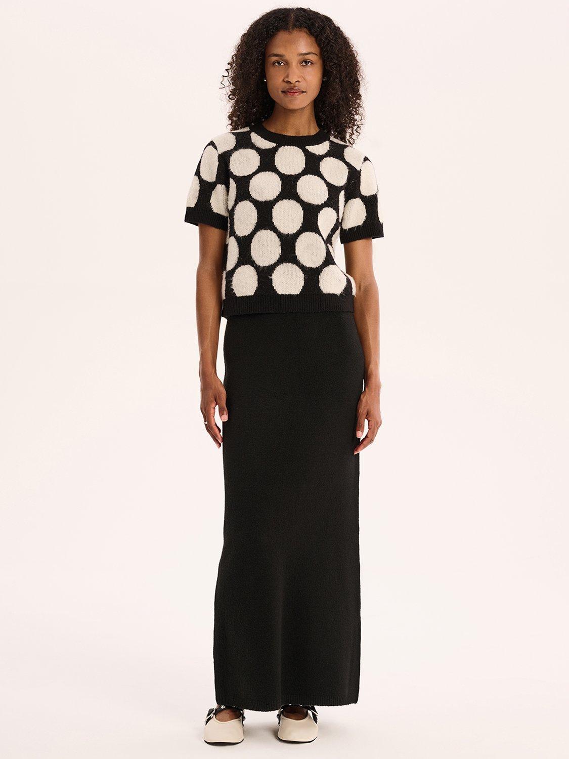 OMNES Queenie Straight Midi Skirt, Black
