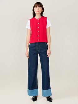 OMNES Matilda Sleevless Cardigan, Red